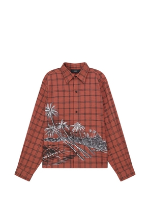 AMIRI Palms flannel shirt - Brown