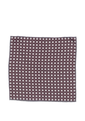 Eleventy geometric-print pocket square - Red