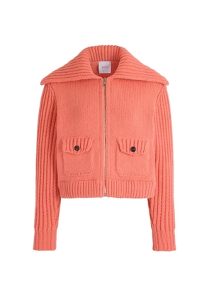 Patou ribbed-knit zipped sweater - Orange