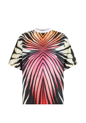 Roberto Cavalli Ray Of Paradise abstract-print panelled T-shirt - White