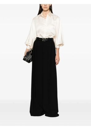 Brunello Cucinelli balloon-sleeve silk shirt - Neutrals