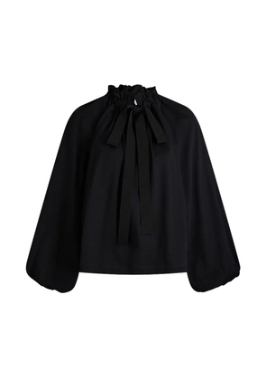 Patou ruffled tie-neck blouse - Black