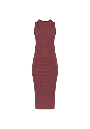 Issey Miyake sleeveless pleated midi dress - Red