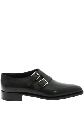 John Lobb double-buckle leather derby shoes - 1R BLACK