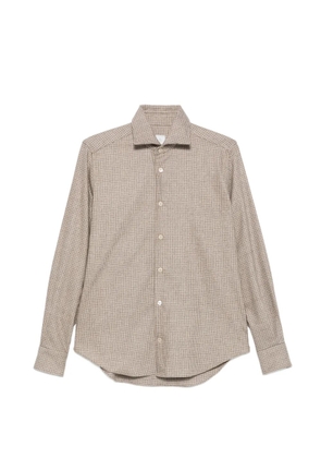 Eleventy check-pattern long-sleeve shirt - Neutrals