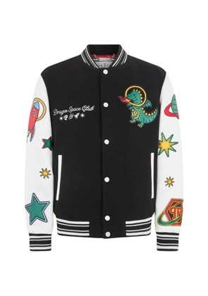 Philipp Plein College patch-detail bomber jacket - Black