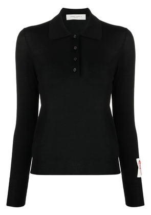 Golden Goose fine-knit wool polo shirt - Black