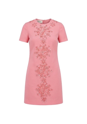 Valentino Garavani sequin-embellished floral-appliqué dress - Pink