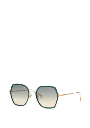 Chopard geometric-frame sunglasses - Green