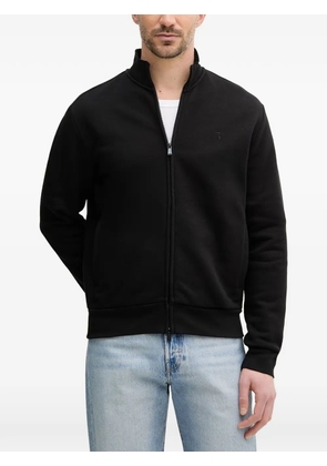 Trussardi logo-embroidered zip-up cardigan - Black