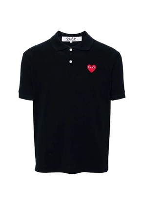 Comme Des Garçons heart-patch polo shirt - Black