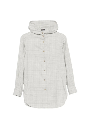 Kiton Prince of Wales check hooded shirt - Grey
