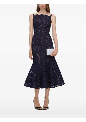 Self-Portrait navy spiral lace midi dress - Blue