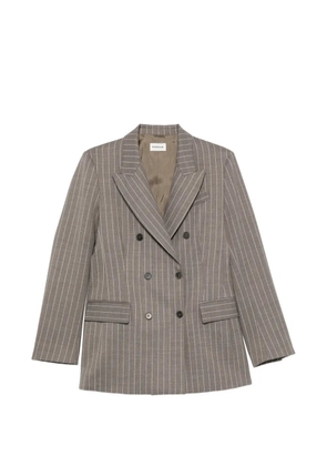 P.A.R.O.S.H. pinstripe-pattern double-breasted blazer - Brown