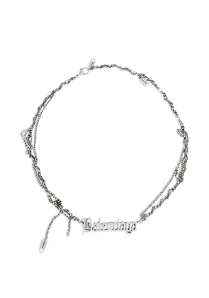 Balenciaga Typo Destroyed logo-pendant necklace - Silver