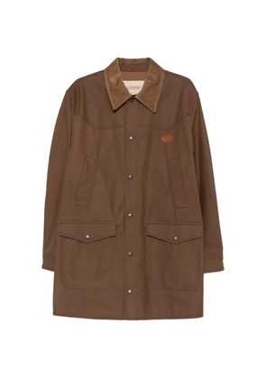 Valentino Garavani VLogo Signature waxed-canvas coat - Brown