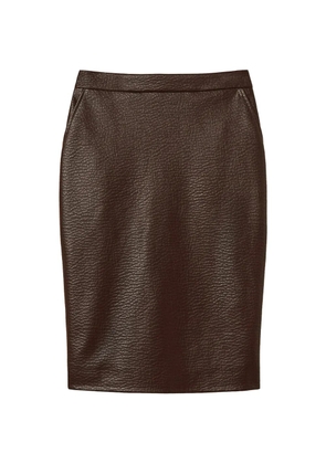 TWINSET faux leather midi skirt - Brown