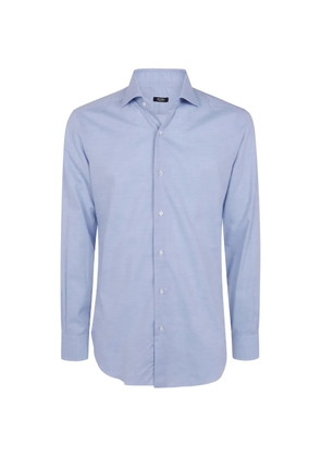Barba herringbone-weave long-sleeve shirt - Blue