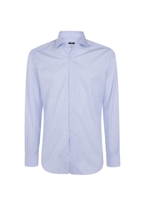 Barba striped cotton shirt - Blue