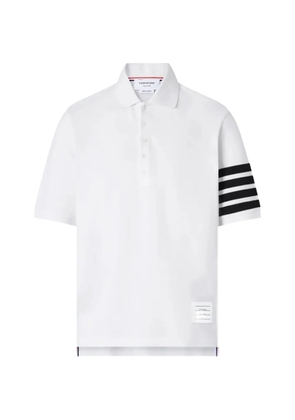 Thom Browne 4-Bar striped-sleeve polo shirt - White