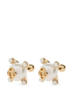 Casablanca Lotus-plaque earrings - Gold