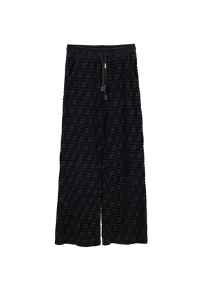 Fendi Pre-Owned FF monogram velvet trousers - Black