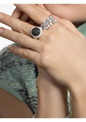 Roberto Demeglio logo-detail diamond ring - Silver
