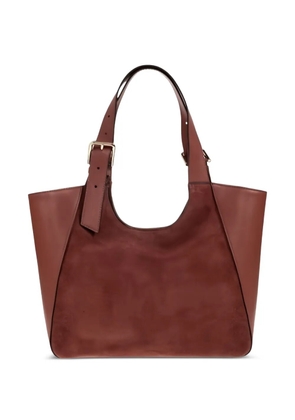 Furla suede panelled tote bag - Brown