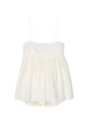 Cecilie Bahnsen Veronica bow-detail sleeveless peplum blouse - Neutrals