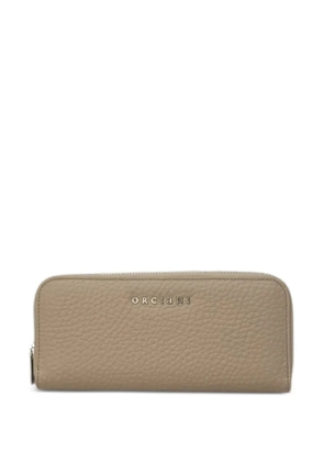 Orciani zip-arond calf leather wallet - Neutrals