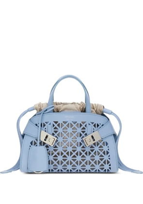 Ferragamo mini Hug crochet-knit tote bag - Blue