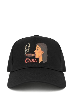 Melt graphic-print cap - Black