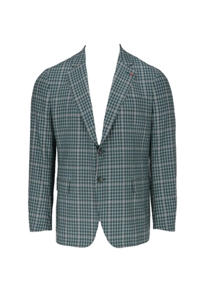 Isaia check-pattern single-breasted blazer - Green