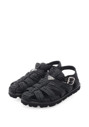Prada Pre-Owned 2010s Fisherman crochet sandals - Black