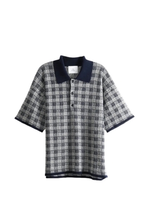 The Elder Statesman check-pattern short-sleeve polo shirt - Grey