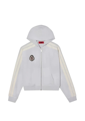 424 side-stripe logo-patch hoodie - Grey