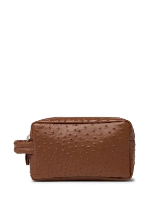 Marsèll Comparto ostrich-effect wash bag - Brown