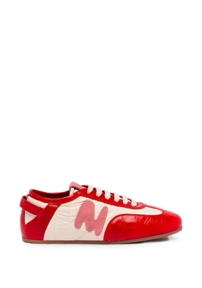 MSGM logo-patch panelled sneakers - Red