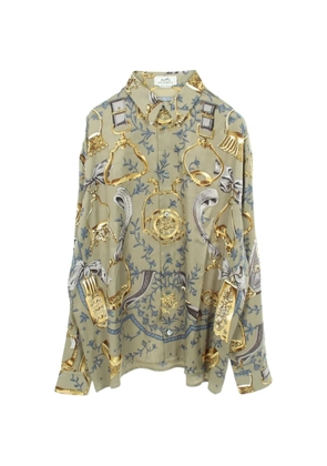 Hermès Pre-Owned 2010s Etriers silk shirt - Green
