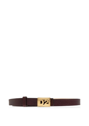 DSQUARED2 logo-plaque pebbled leather belt