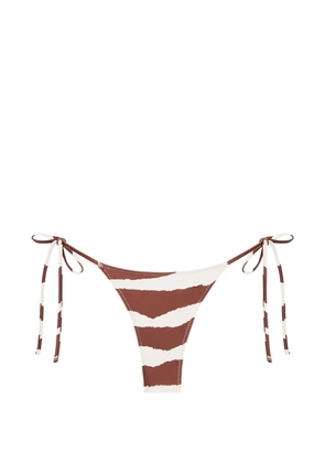 TROPIC OF C zebra-print side-tie bikini bottoms - Brown