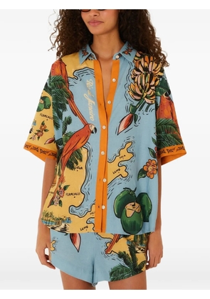 FARM Rio multicolor Beaches Path buttoned shirt - Blue