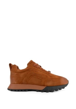 LINDA BAUMANN panelled leather sneakers - Brown