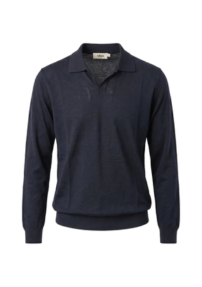 Altea polo-collar long-sleeve sweater - Blue