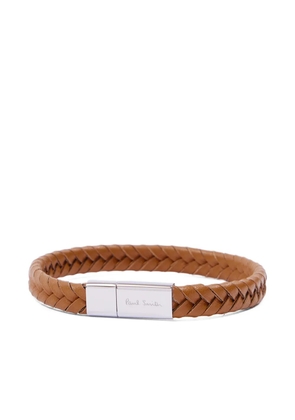 Paul Smith braided leather bracelet - Brown