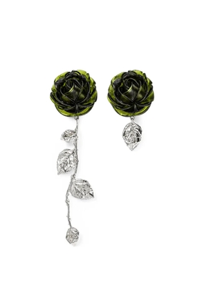 Magda Butrym asymmetric rose-pendant earrings - Silver