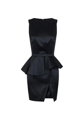 Elisabetta Franchi mini dress in gazar fabric with flounce - Black