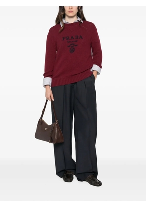 Prada logo-intarsia sweater - Red