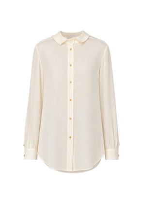 Alberta Ferretti rounded-tip collar long-sleeved shirt - White