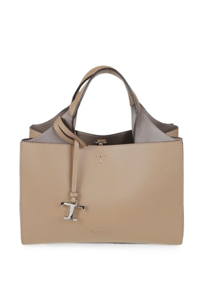 Tod's T Timeless grained handbag - Brown